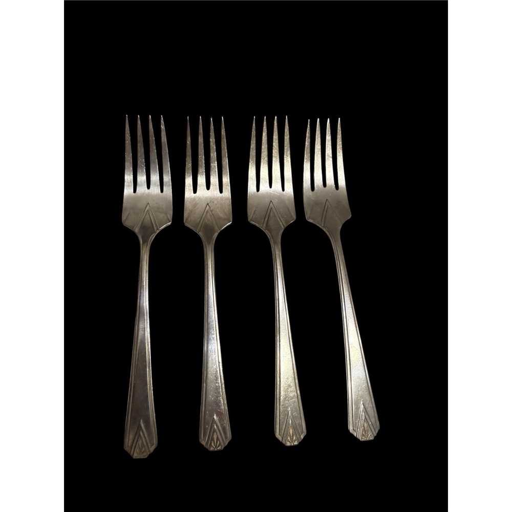 Community Plate‎ Milady Salad Forks Set of 4 – 1940 Silverplate Replacement